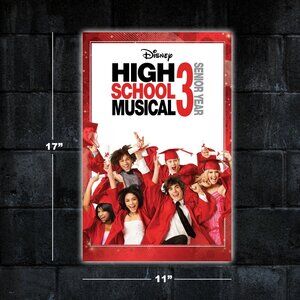 High School Musical 3 movie poster - 11x17 wall art print merch gift Zac Efron
